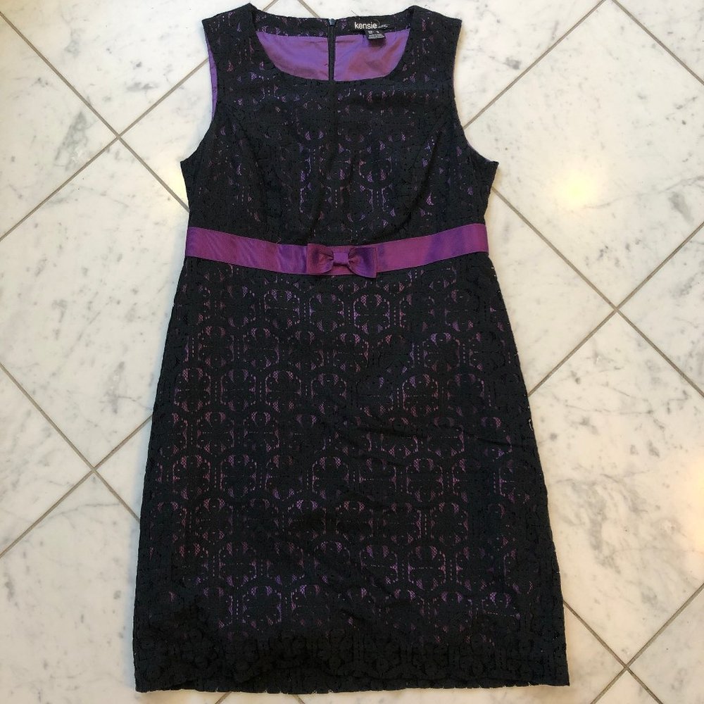 kensie Black and Purple Dress